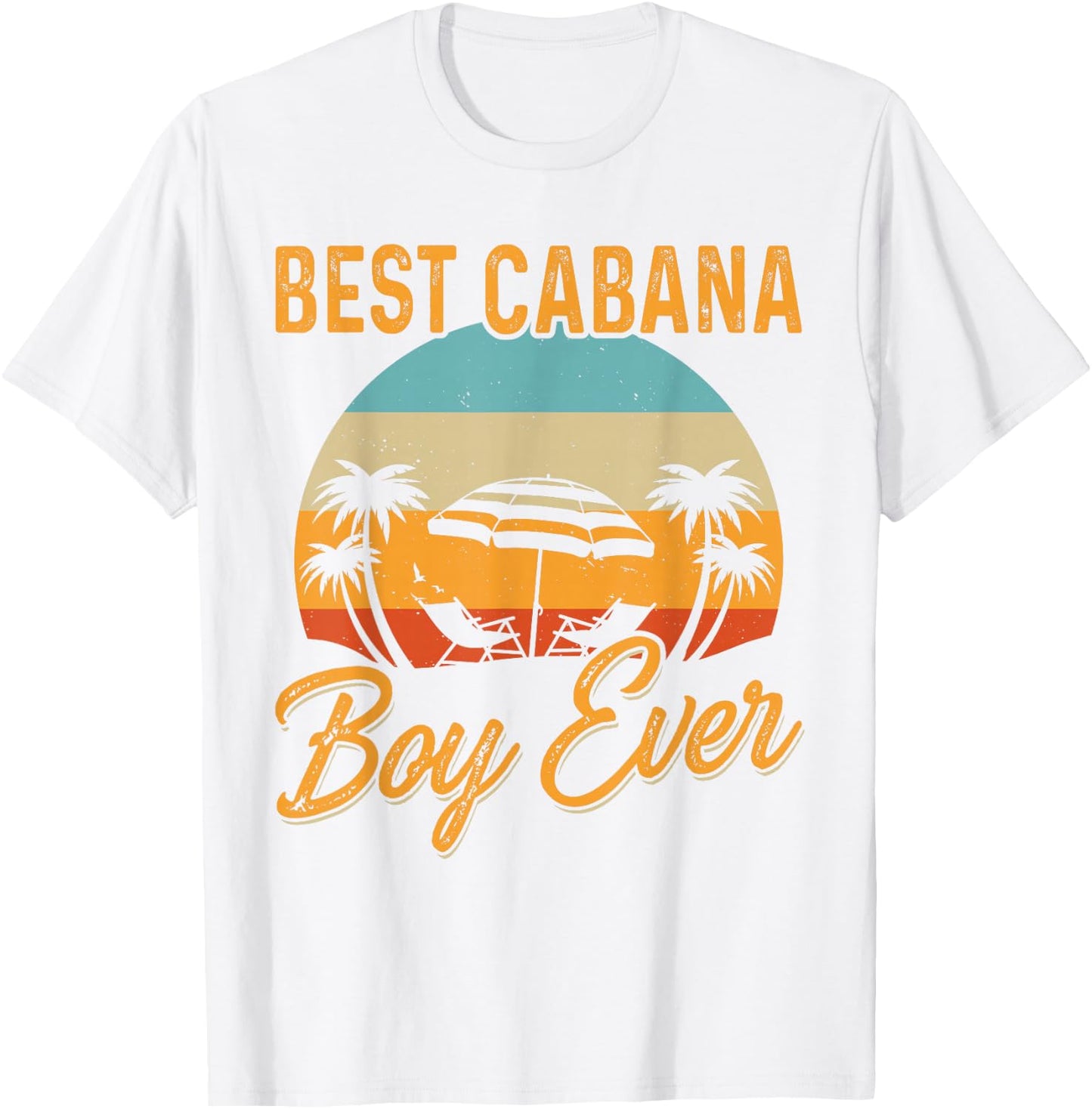 Best Cabana Boy Ever Sunset Palm Trees Funny Novelty T-Shirt - T-Shirt | White