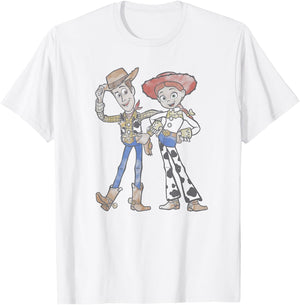 Disney Pixar Toy Story 4 Woody and Jessie T-Shirt - T-Shirt | White