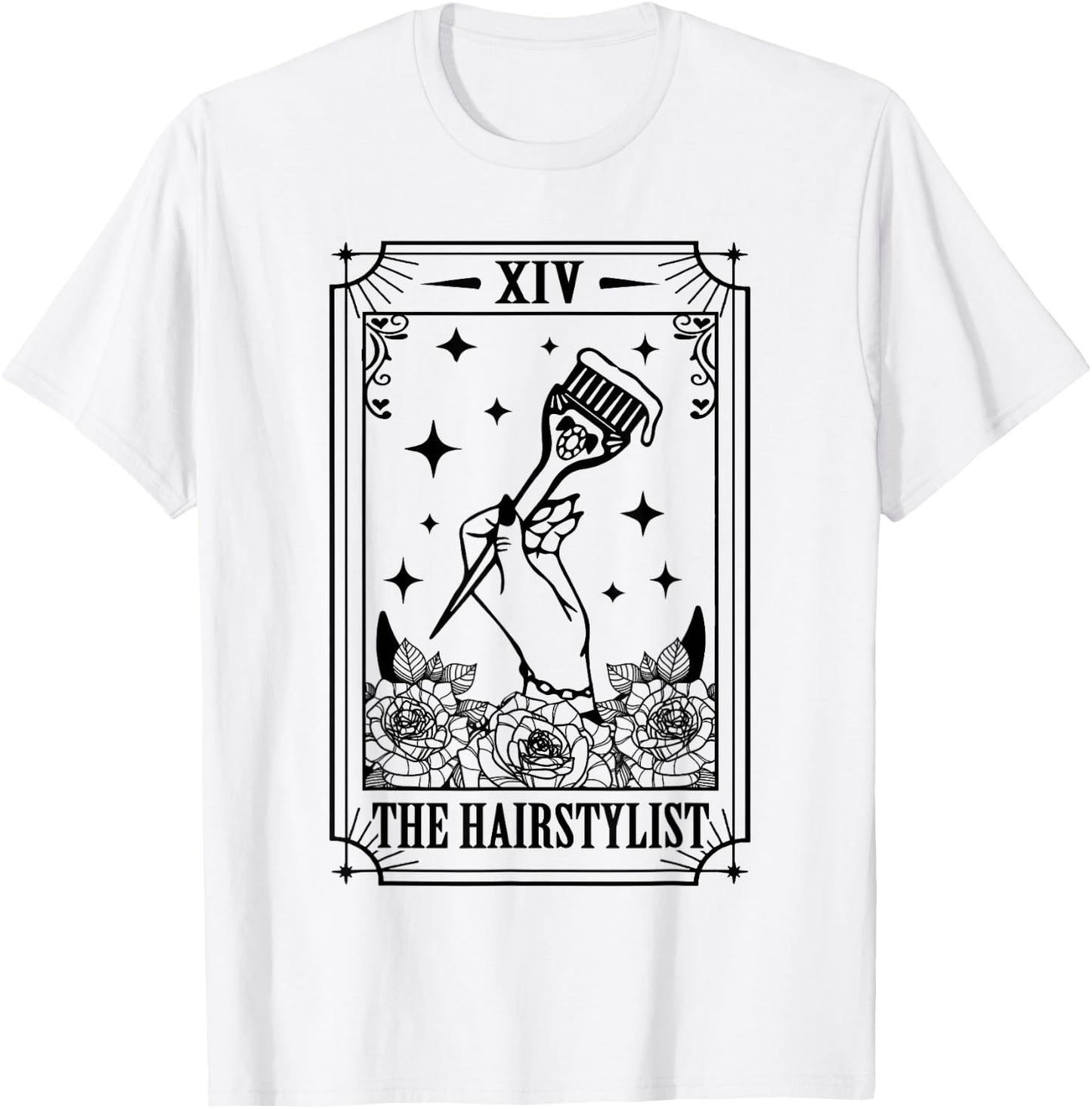 Hairstylist Barber Hairdresser The Hairstylist Tarot Card T-Shirt - T-Shirt | White