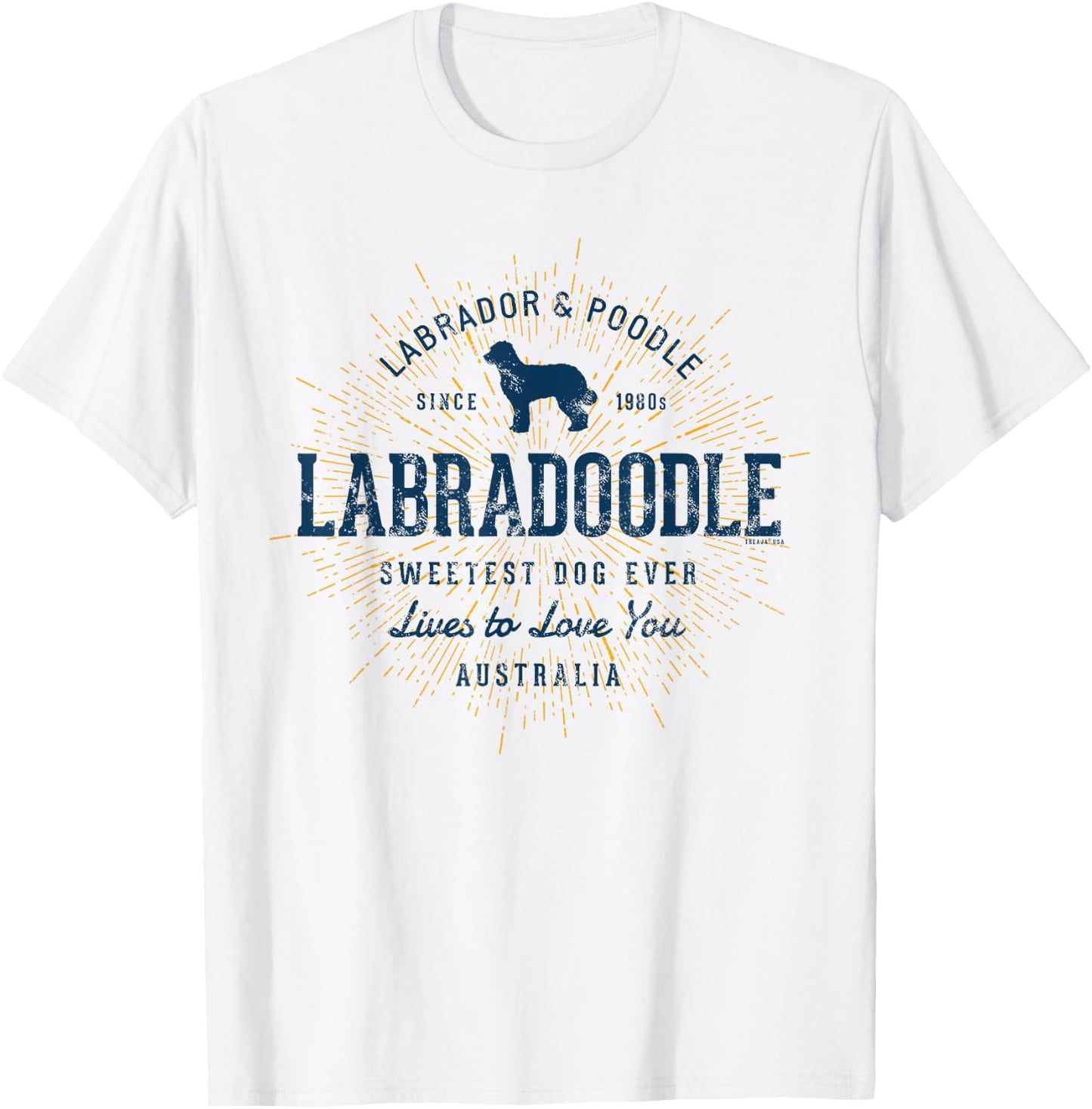 Vintage Labradoodle Retro T-Shirt - T-Shirt | White
