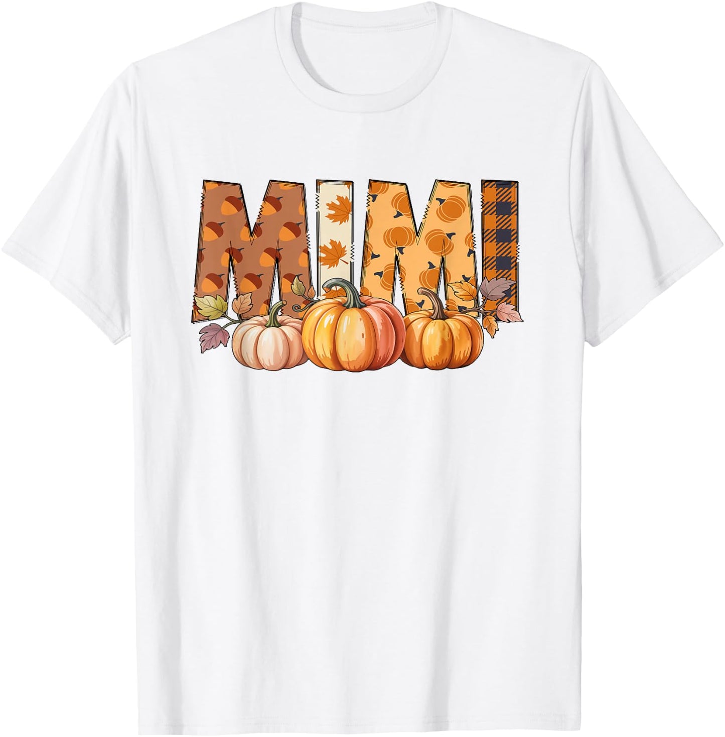 Mimi Pumpkin Fall Design for Autumn Celebration T-Shirt - T-Shirt | White