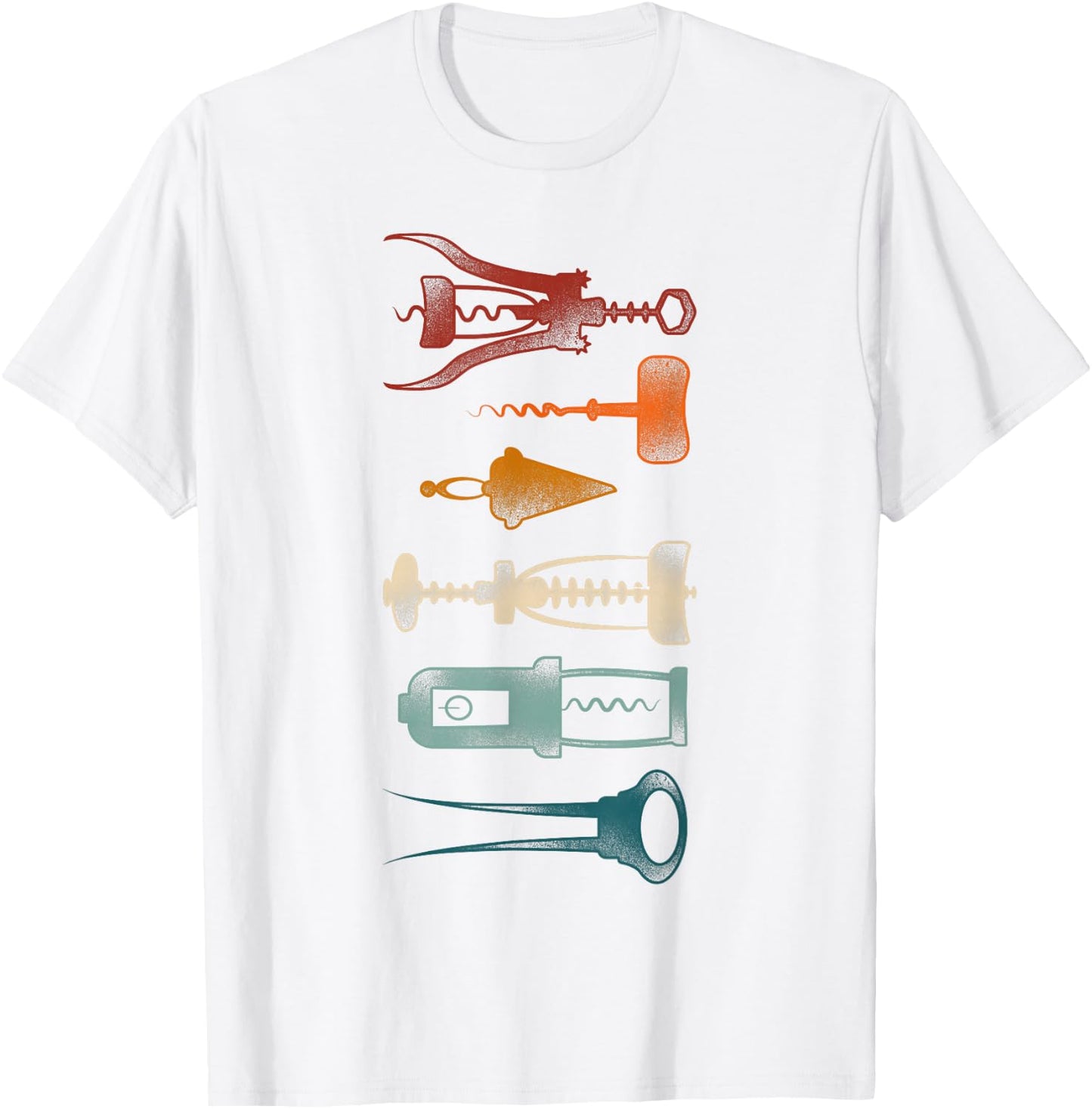 Sommelier Wine Drinking Tasting Retro Corkscrew Wine Opener T-Shirt - T-Shirt | White