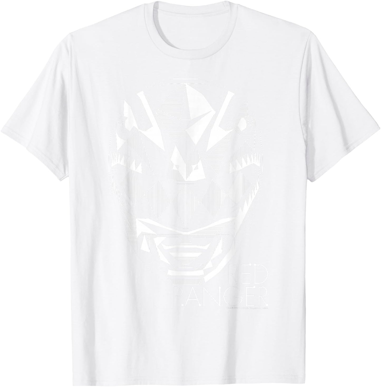 Power Rangers Red Ranger Geometric Silhouette Line Art T-Shirt - T-Shirt | White