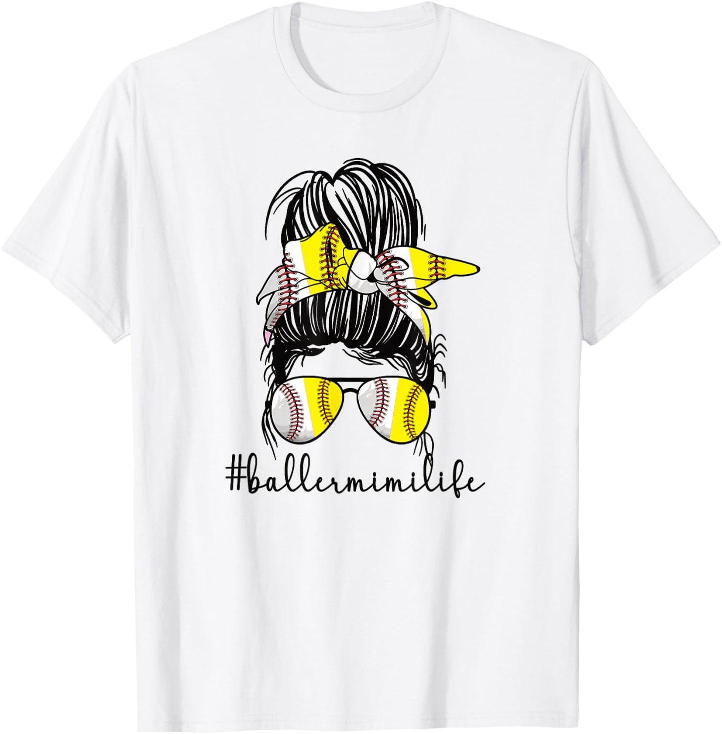 Baller Mimi Life Softball Baseball Mimi Grandma T-Shirt - T-Shirt | White