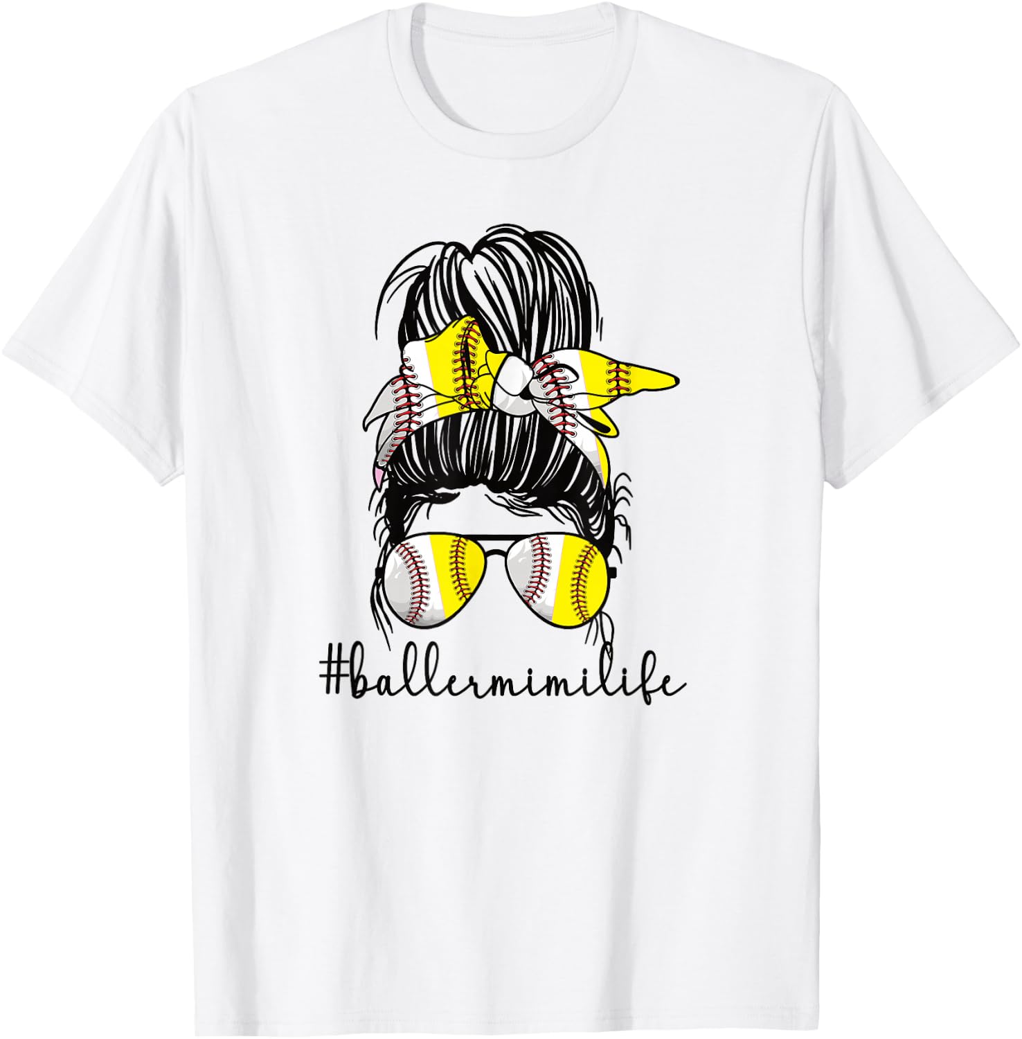 Baller Mimi Life Softball Baseball Mimi Grandma T-Shirt - T-Shirt | White