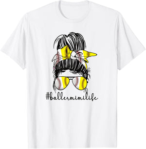 Baller Mimi Life Softball Baseball Mimi Grandma T-Shirt - T-Shirt | White