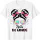 Back To School Coquette Bow Teacher Hello First Grade Girls T-Shirt - T-Shirt | White
