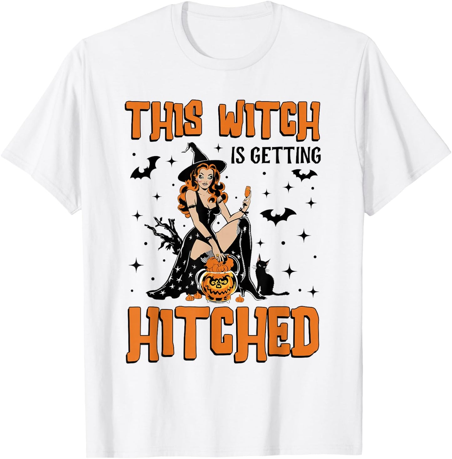 This Witch Is Getting Hitched Bride Bridesmaid Bachelorette T-Shirt - T-Shirt | White
