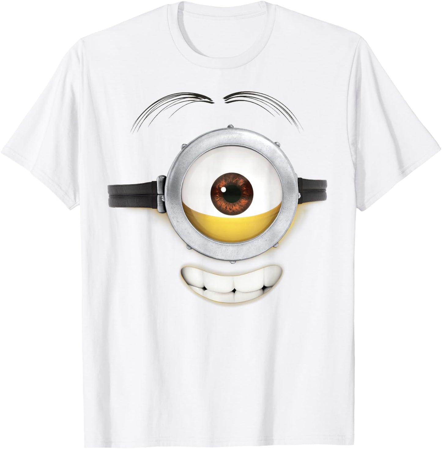 Despicable Me Minions Stuart Teeth Smile Graphic T-Shirt - T-Shirt | White