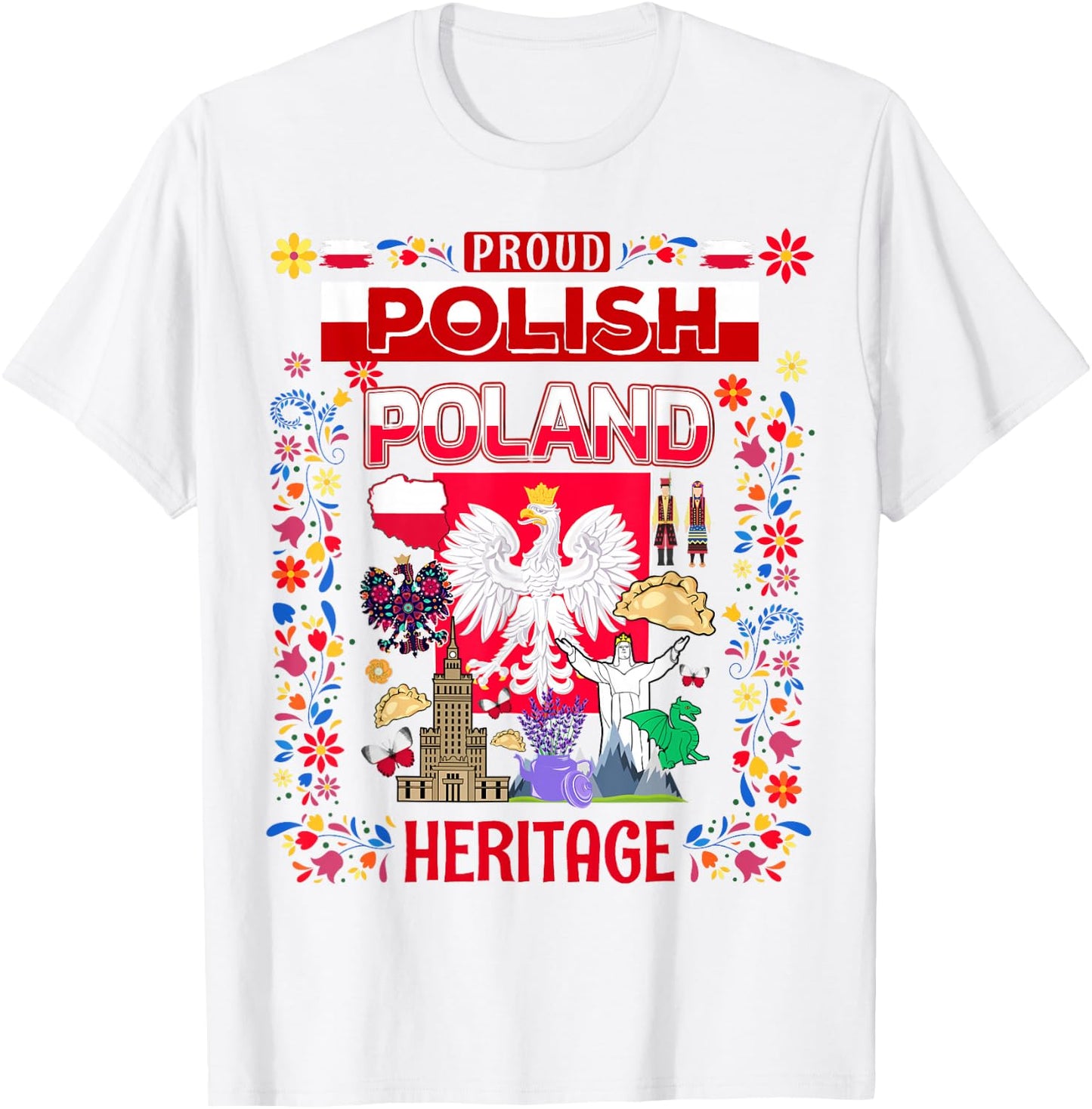 Polska Polish Ideas & Polski Folk Polish Heritage T-Shirt - T-Shirt | White