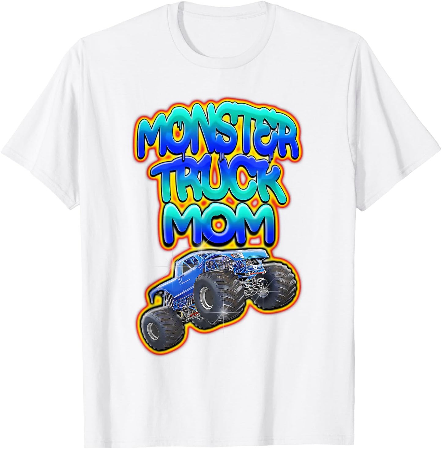 Monster Truck Mom Graffiti Style Funny T-Shirt - T-Shirt | White