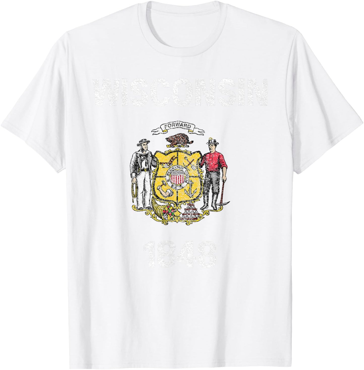 State Flag of Wisconsin T-Shirt - T-Shirt | White