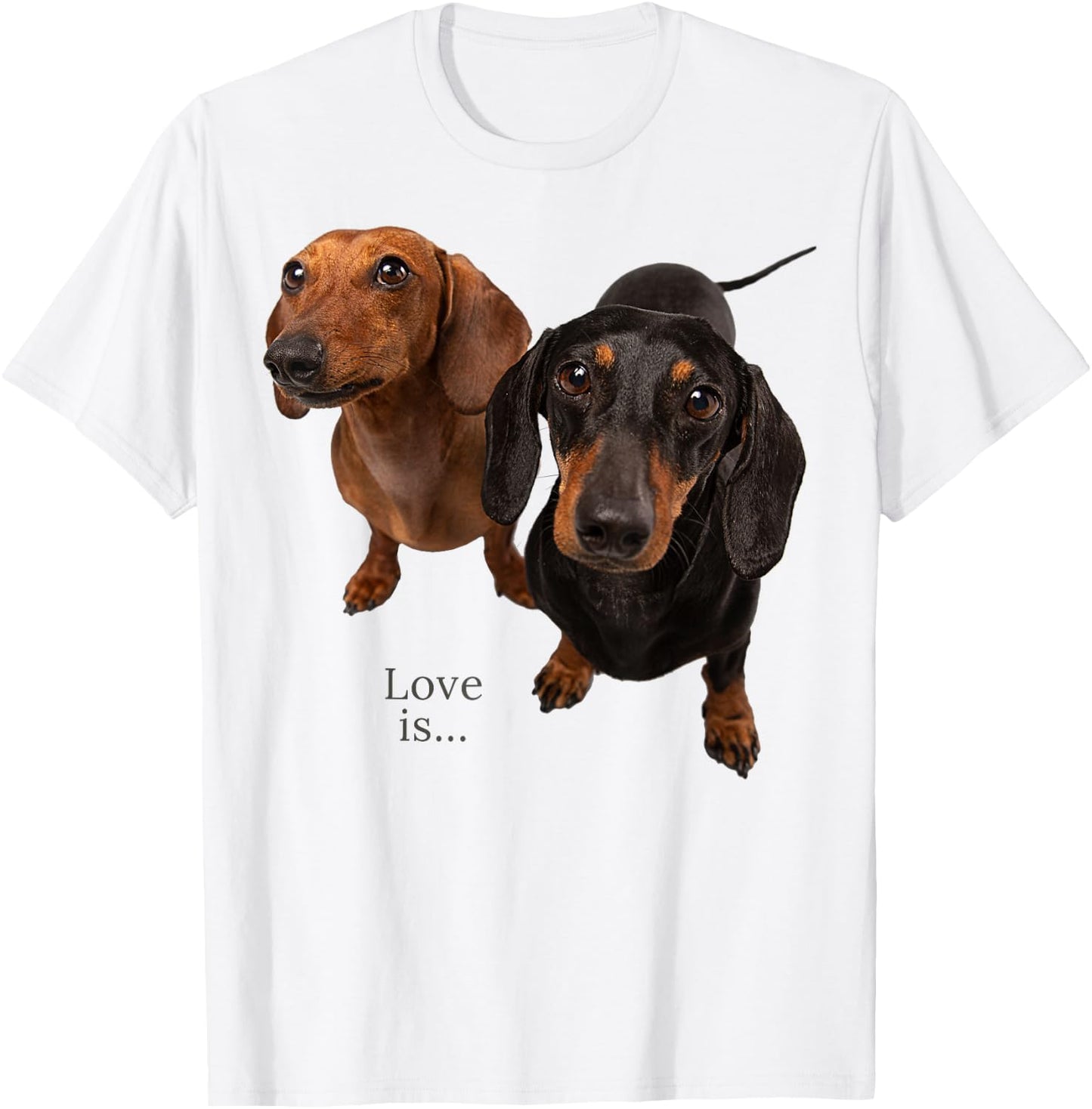 Dachshund Shirt Weiner Dog Mom Dad Love Doxie Puppy Cute T-Shirt - T-Shirt | White