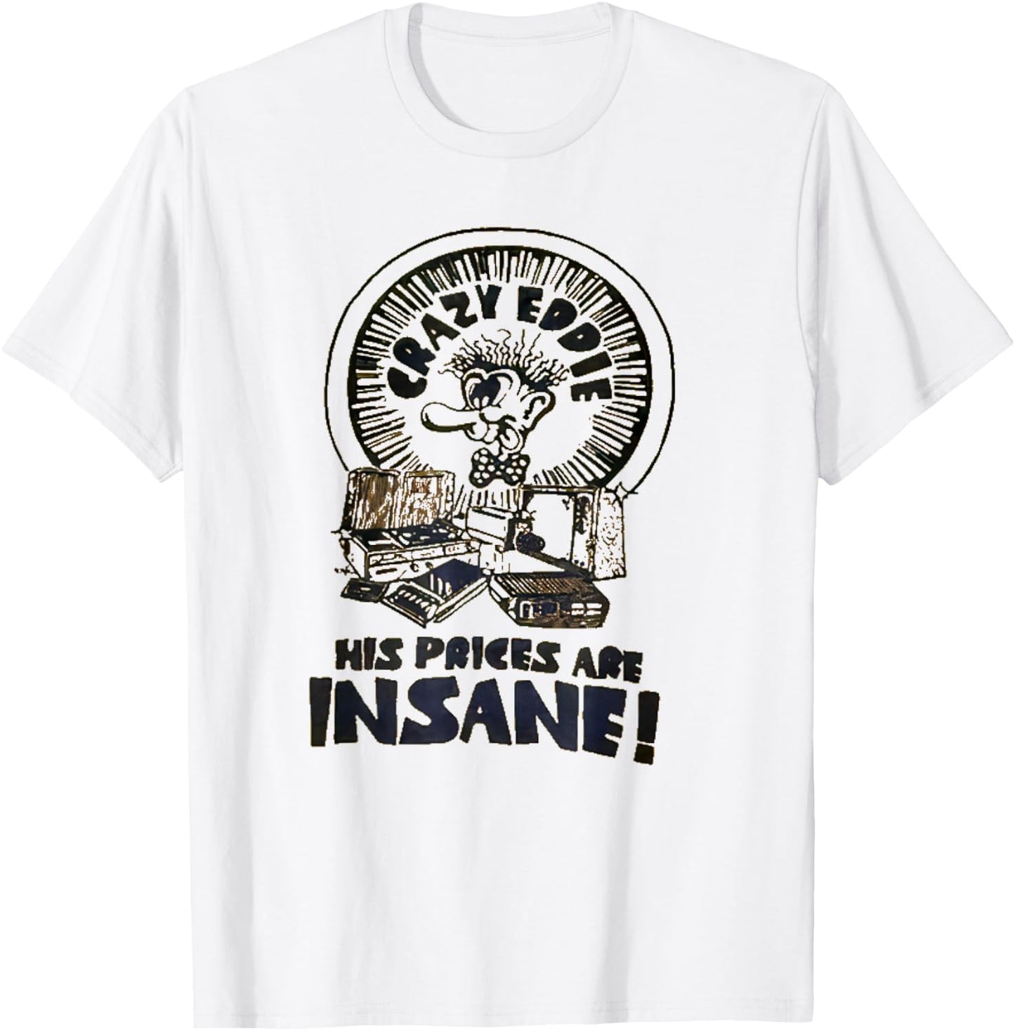 Crazy Eddie Electronics Department Store Retro Vintage T-Shirt - T-Shirt | White