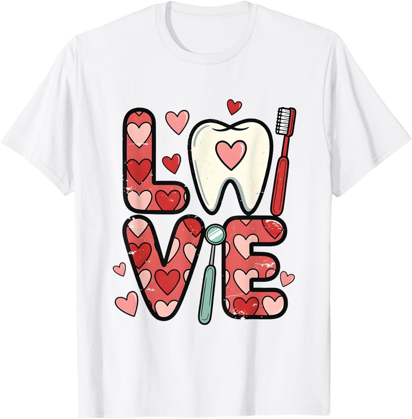 Love Your Smile Dental Heart Design for Oral Care Lovers T-Shirt - T-Shirt | White