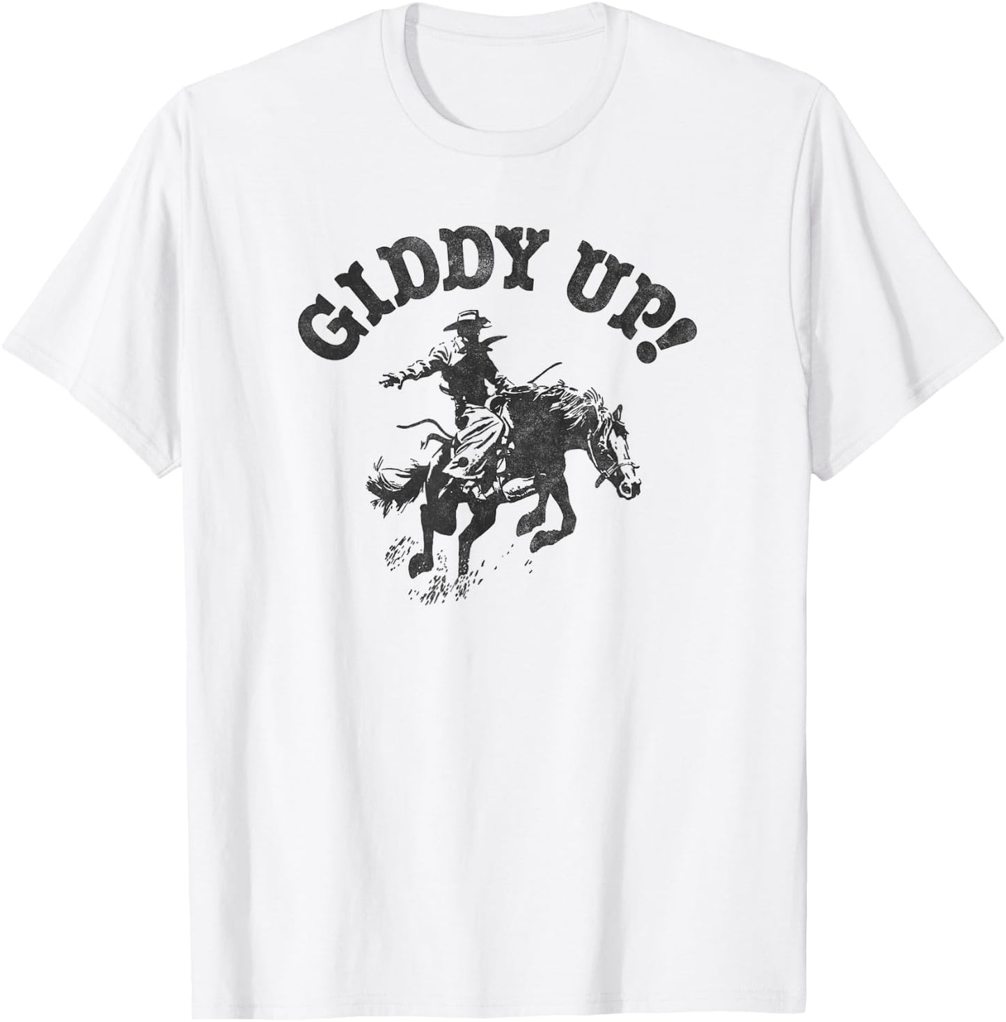 Trendy Giddy Up Classic Rodeo Black & White T-Shirt - T-Shirt | White