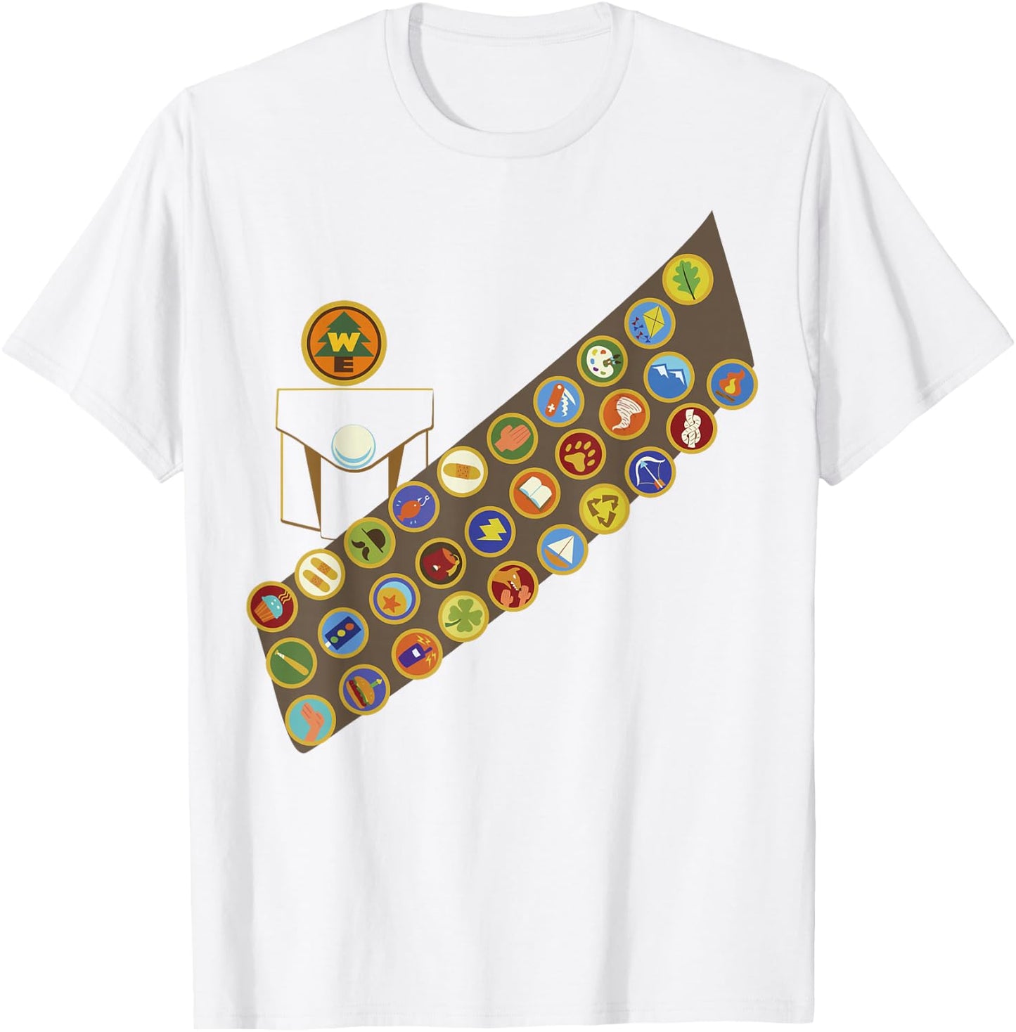 Disney Pixar Up Russell Patches Halloween Small T-Shirt - T-Shirt | White