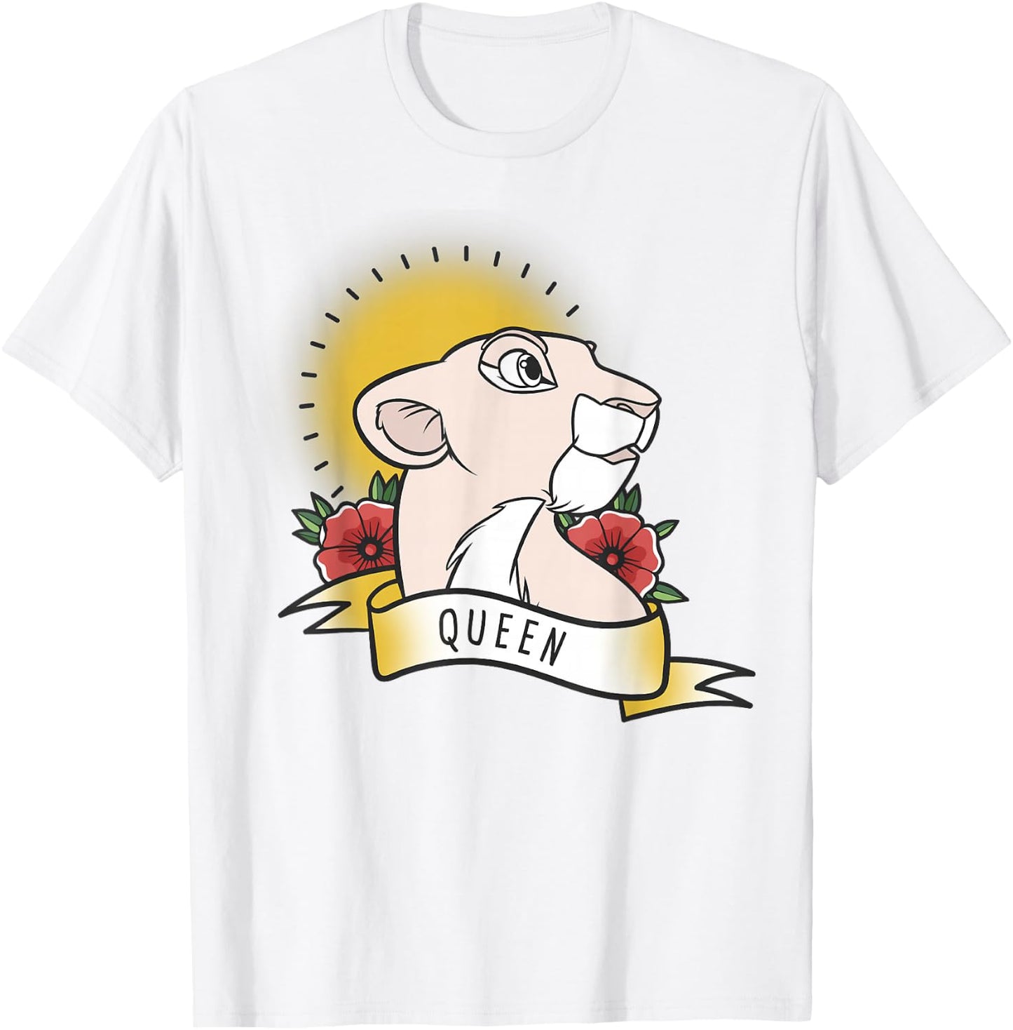 Disney Lion King Nala Queen Tattoo Yellow Graphic T-Shirt - T-Shirt | White