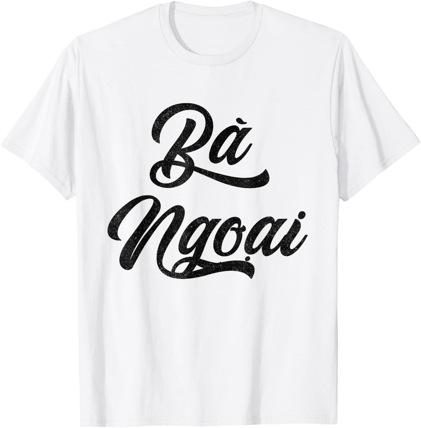 Caligraphy Ba Ngoai Text | Vietnamese Grandma T-Shirt - T-Shirt | White