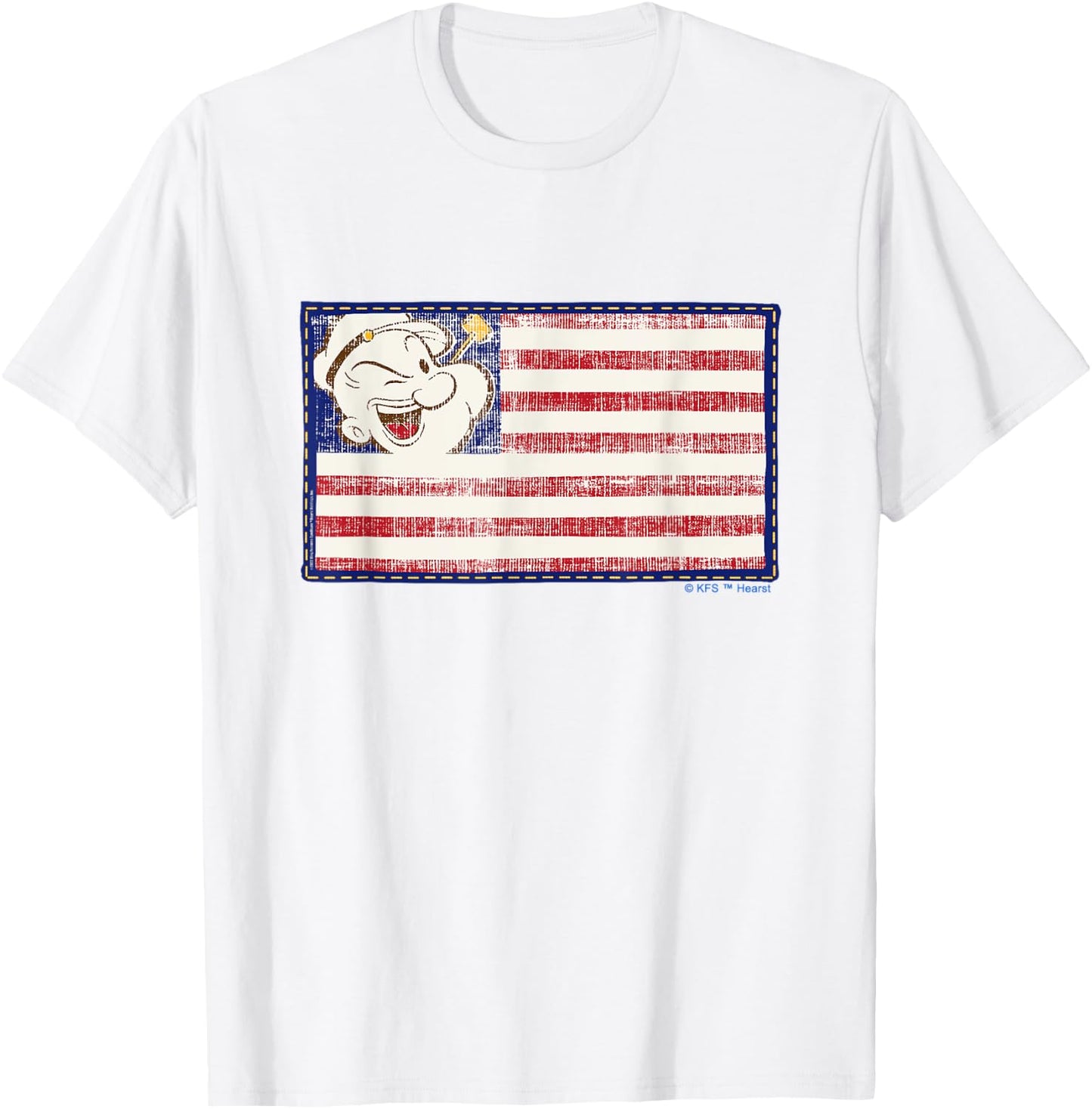4th of July "Popeye Patriotic Flag" T-Shirt - T-Shirt | White