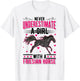 Never underestimate a girl with a Friesian Horse T-Shirt - T-Shirt | White