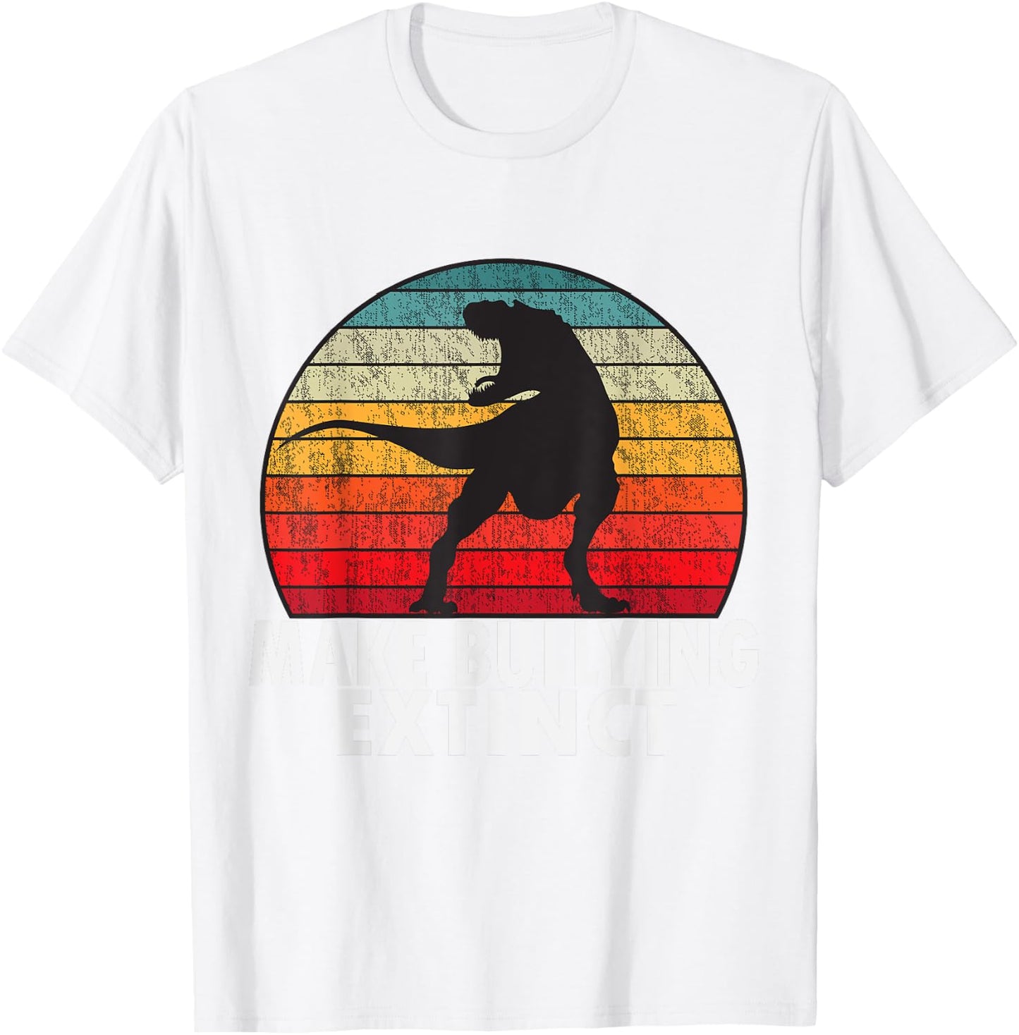 Make Bullying Extinct We Wear Orange For Unity Day Dinosaur T-Shirt - T-Shirt | White