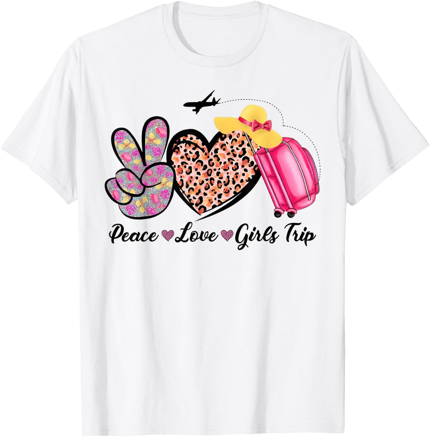 Girls Trip Traveling Lover Vacation Peace Love Girls Trip T-Shirt - T-Shirt | White