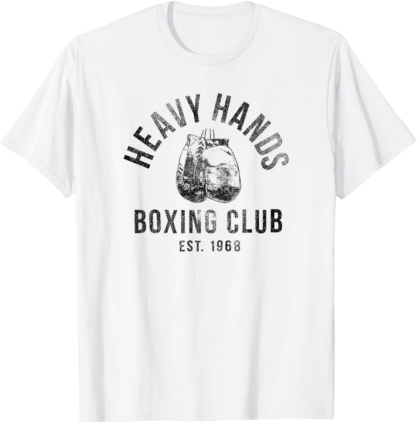 Trendy Heavy Hands Boxing Club Logo T-Shirt - T-Shirt | White