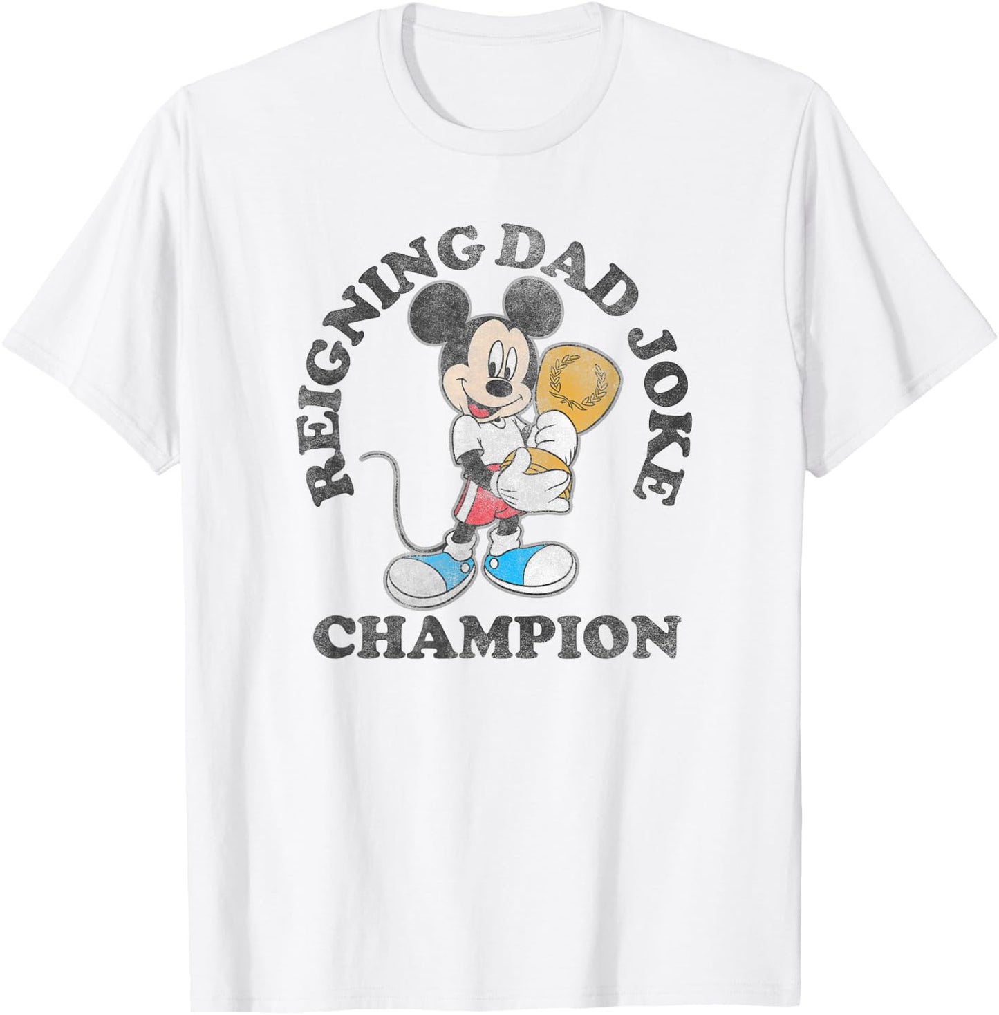 Disney Mickey Classic Father's Day Mickey Dad Joke Champion T-Shirt - T-Shirt | White