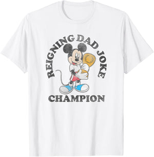 Disney Mickey Classic Father's Day Mickey Dad Joke Champion T-Shirt - T-Shirt | White