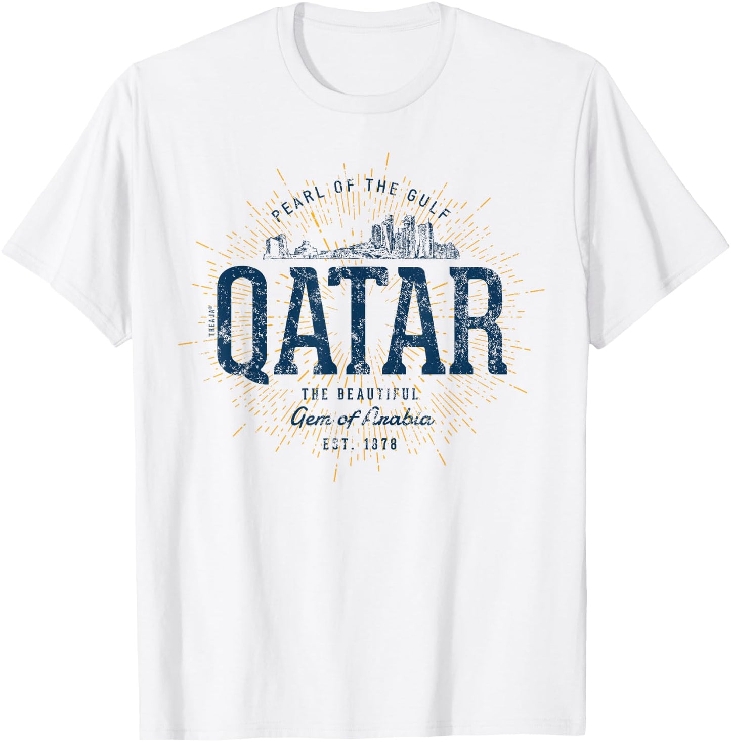 Retro Style Vintage Qatar T-Shirt - T-Shirt | White