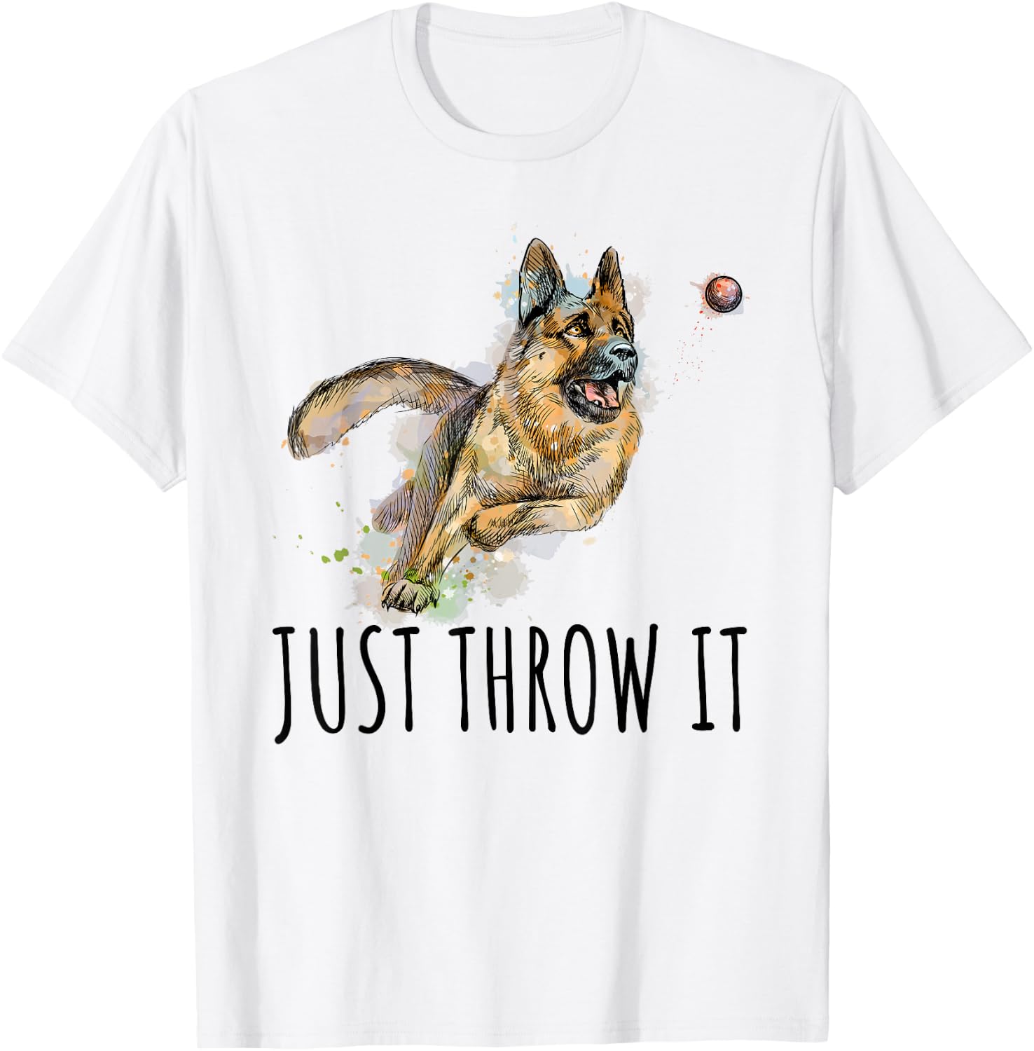 Belgian Malinois Love Just Throw It Play Fetch Dog T-Shirt - T-Shirt | White