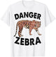 Danger Zebra Funny Women Tiger Face Animal T-Shirt - T-Shirt | White