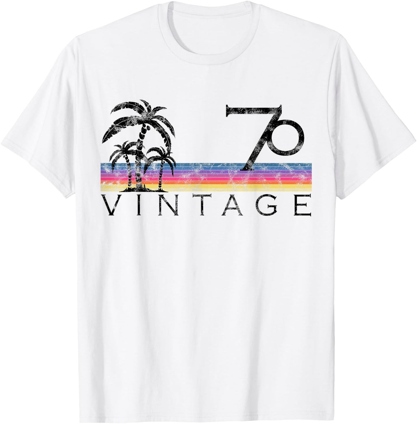 Vintage Surfing 1970 Pacific Ocean Sunset Birthday Gift T-Shirt - T-Shirt | White