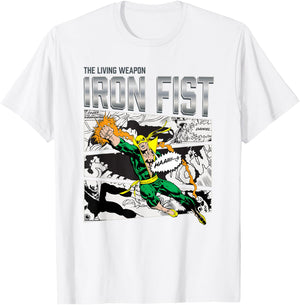 Marvel Comics Iron Fist The Living Weapon Vintage T-Shirt - T-Shirt | White