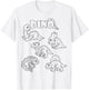 Cute dino dinosaur to paint and color in for children T-Shirt - T-Shirt | White