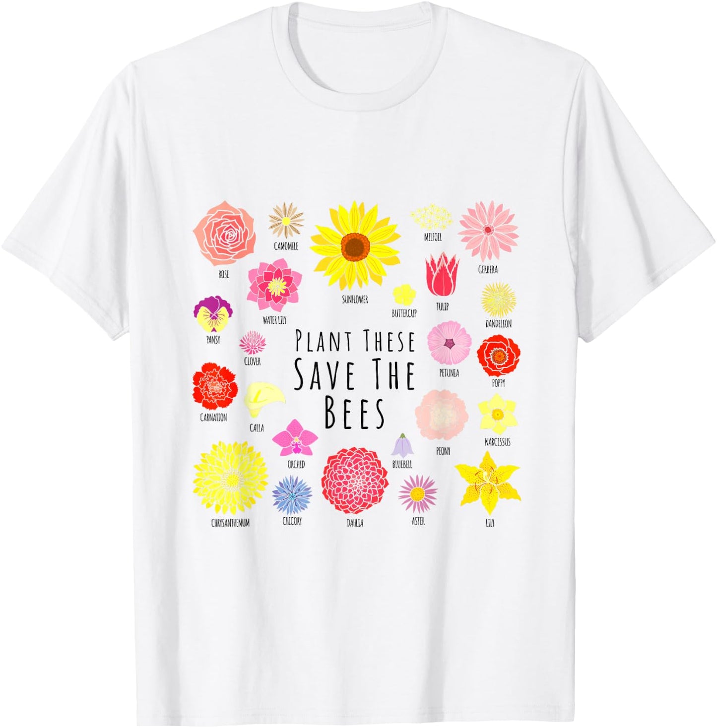 Plant These Save The Bees - Environment Nature Flower Power T-Shirt - T-Shirt | White
