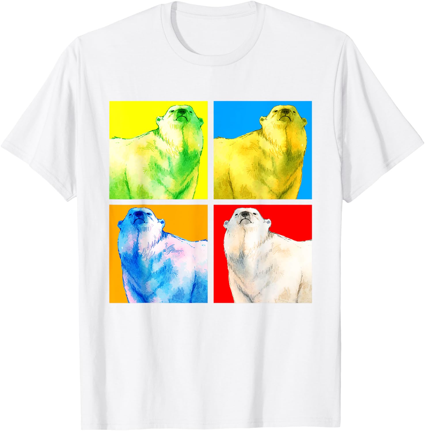 Arctic Animal Lover Pop Art Polar Bear T-Shirt - T-Shirt | White