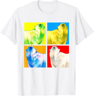 Arctic Animal Lover Pop Art Polar Bear T-Shirt - T-Shirt | White