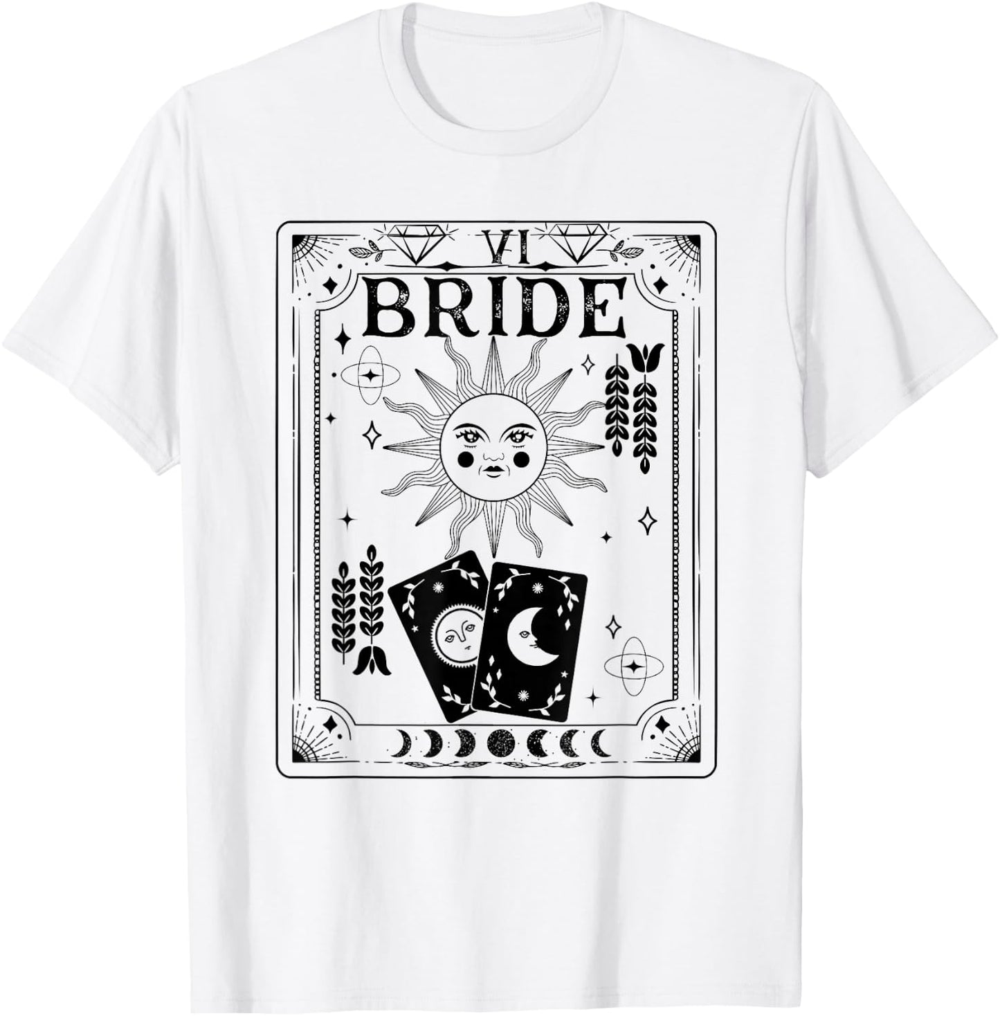 Gothic Witchy Coven, Tarot Celestial Bachelorette matching T-Shirt - T-Shirt | White