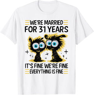 Funny 31th Wedding Anniversary Couples Husband Wife 31 Years T-Shirt - T-Shirt | White