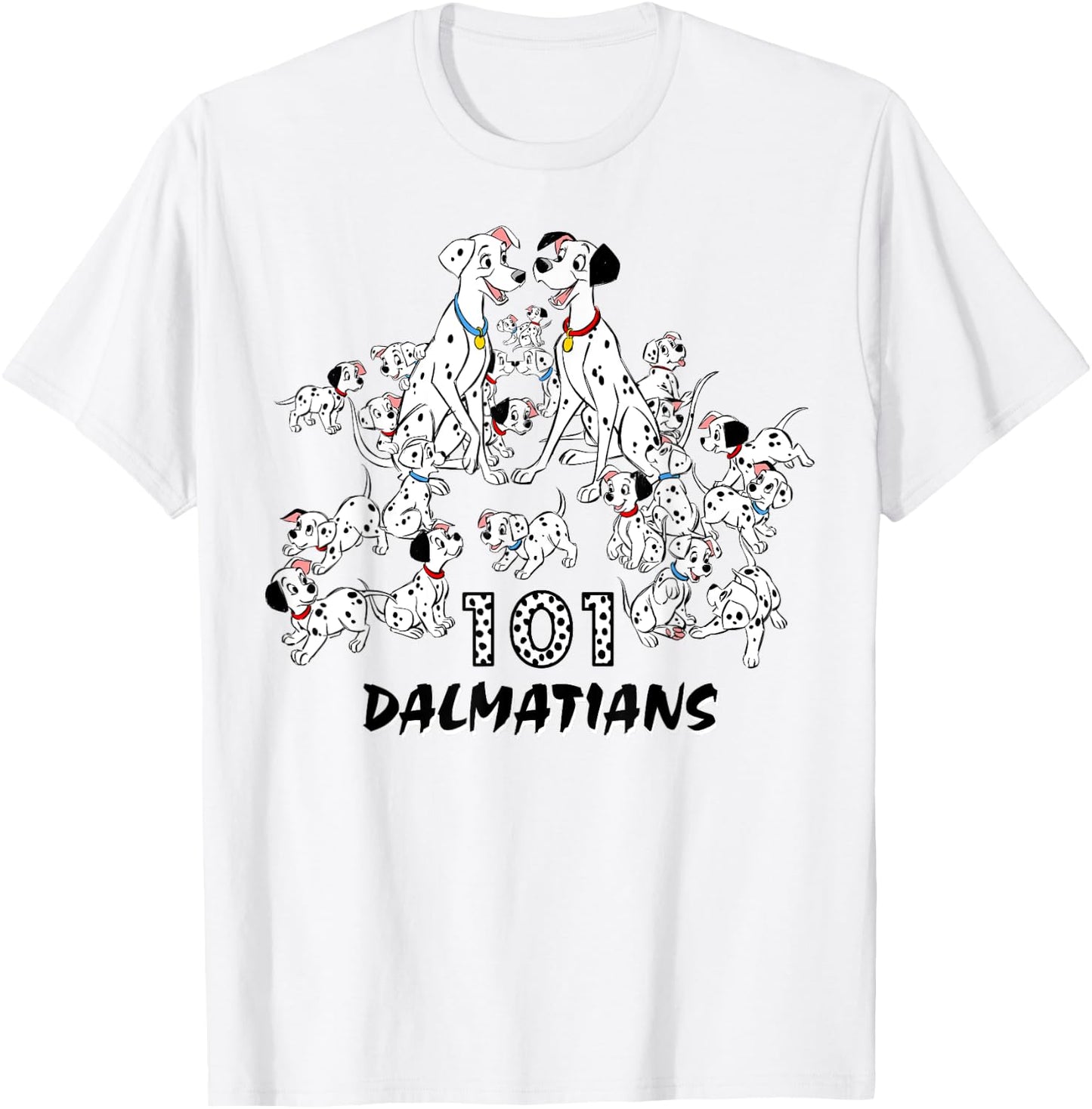 Disney 101 Dalmatians Group Shot Title Logo T-Shirt - T-Shirt | White