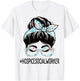 Hospice Social Worker Week Appreciation Day Women Messy Bun T-Shirt - T-Shirt | White