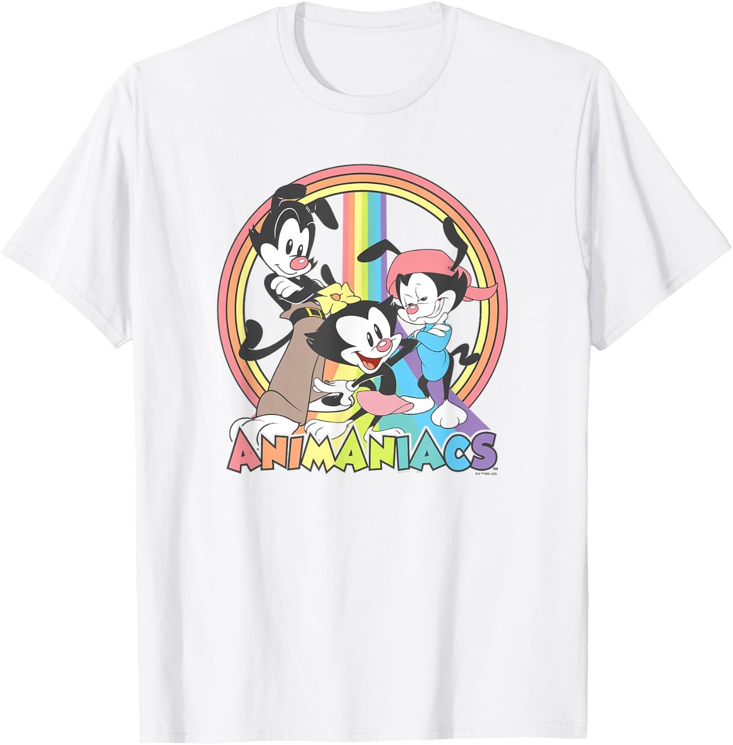 Animaniacs Rainbow Group Logo T-Shirt - T-Shirt | White