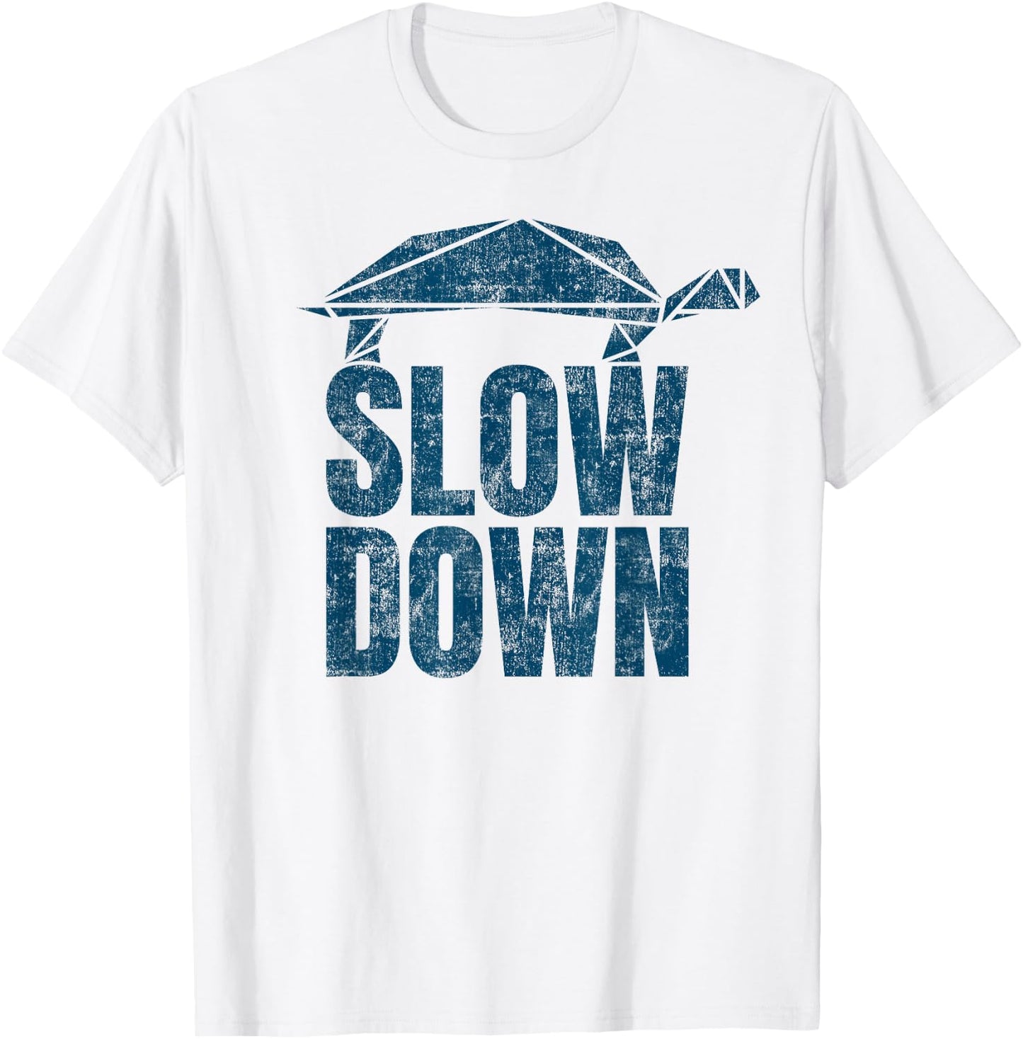 Slow down funny cool turtle Keep Calm no stress T-Shirt - T-Shirt | White