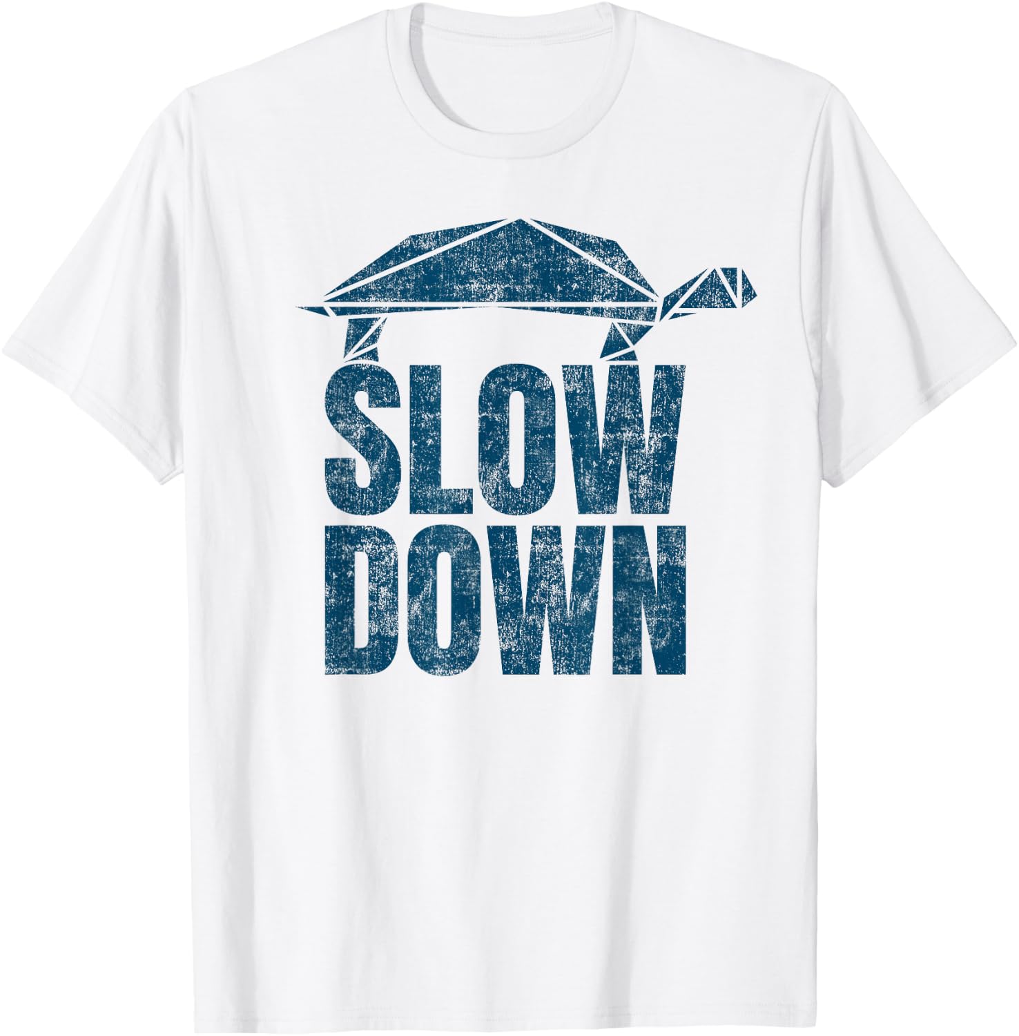 Slow down funny cool turtle Keep Calm no stress T-Shirt - T-Shirt | White