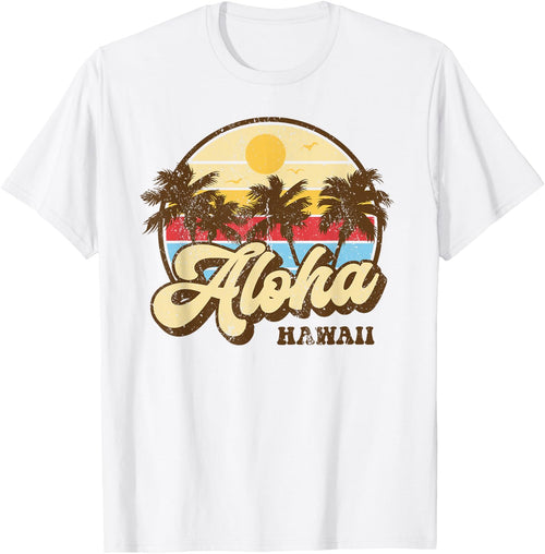 Aloha Hawaii Hawaiian Island Palm Surfboard Beach Surf retro