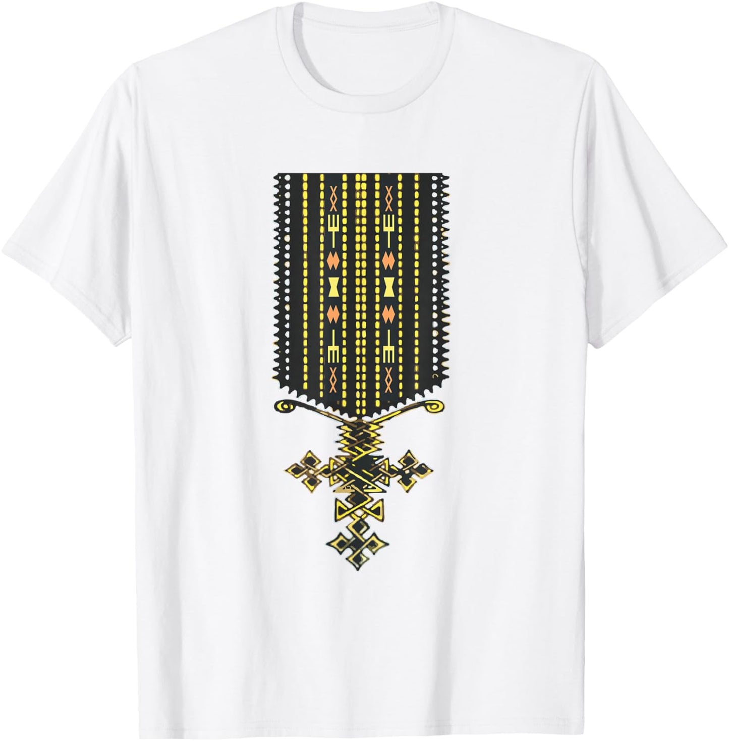 Äthiopische Mode Eritreische Mode Ethiopian Eritrean Traditional T-Shirt - T-Shirt | White
