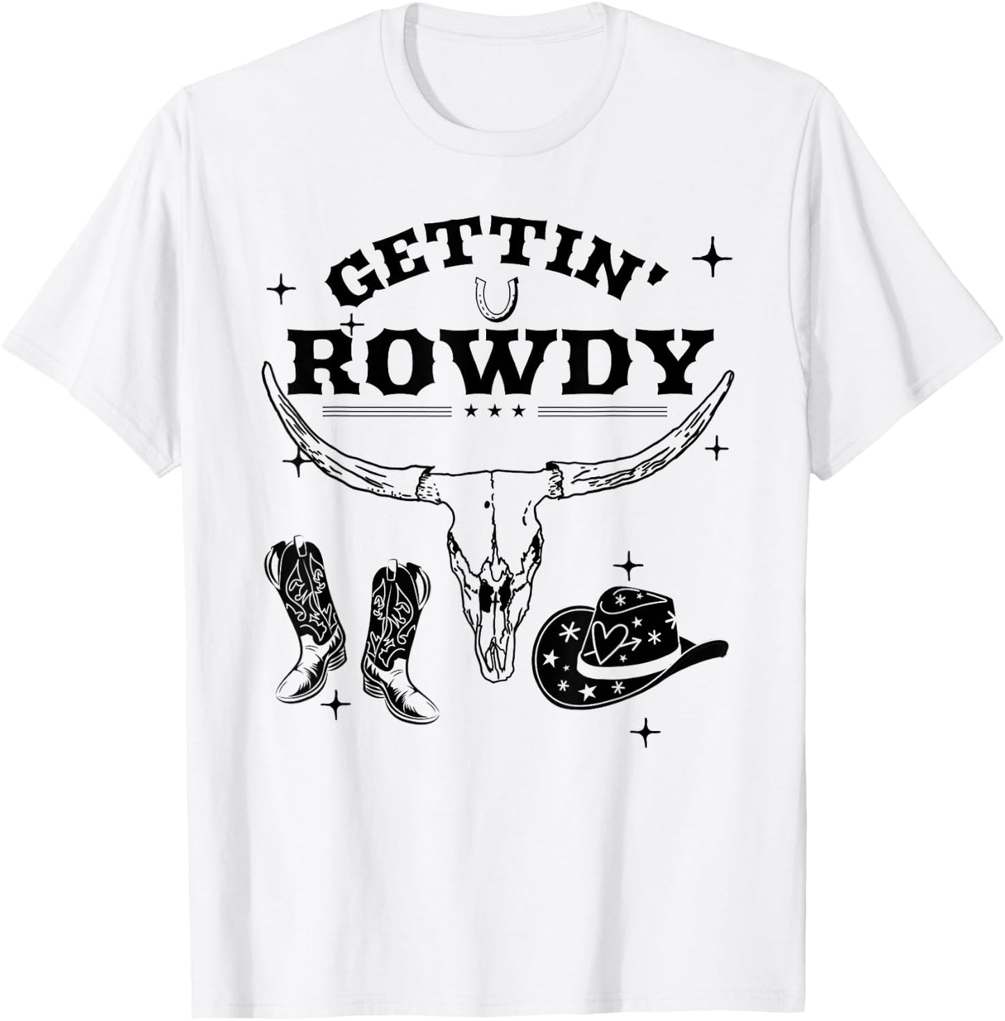 Getting Rowdy Getting Hitched Nashville Bachelorette Party T-Shirt - T-Shirt | White