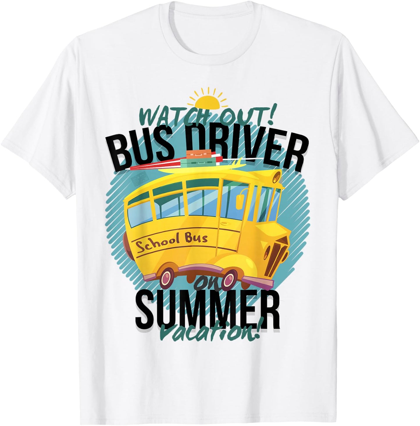 Funny Last Day of School Bus Driver Summer Vacation T-Shirt - T-Shirt | White